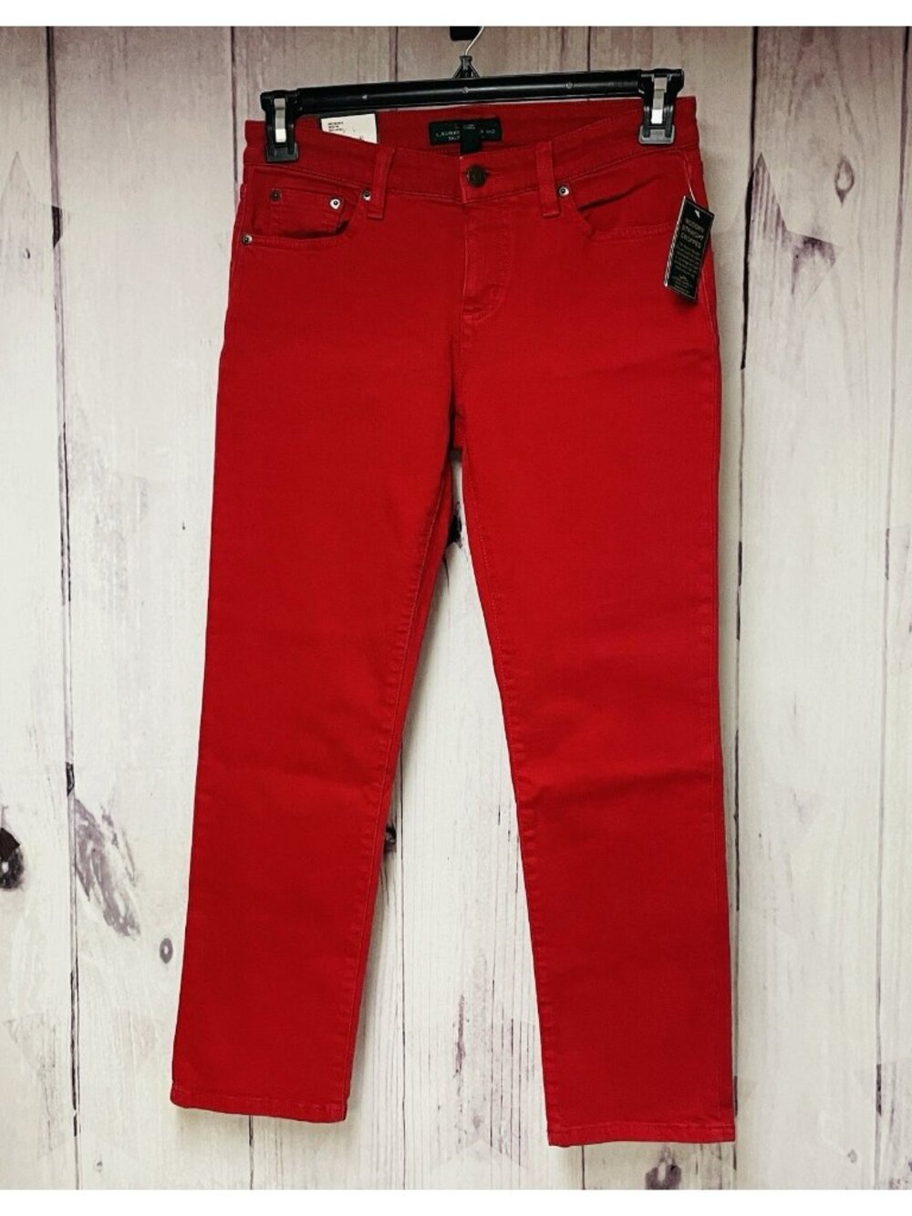 Lauren Ralph Lauren LRL Womens 4 Red Modern Straight Cropped Pants